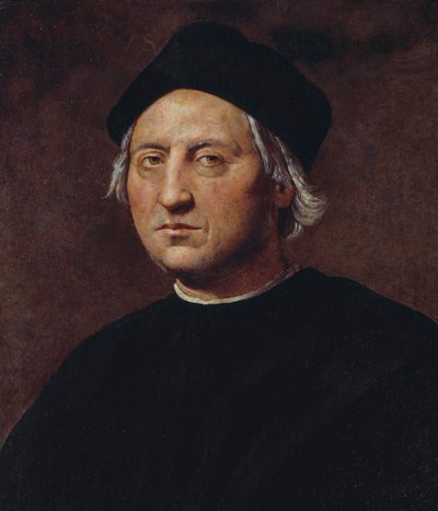 Retrato de Cristóvão Colombo (1451-1506), explorador e navegador italiano, pintura de Ridolfo Ghirlandaio (1483-1561) 作： Ridolfo Il (1483 1561) Ghirlandaio