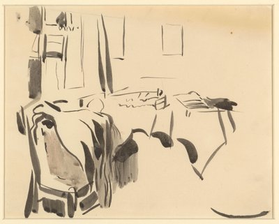 テーブルと椅子のある部屋の隅 作： Rik Wouters