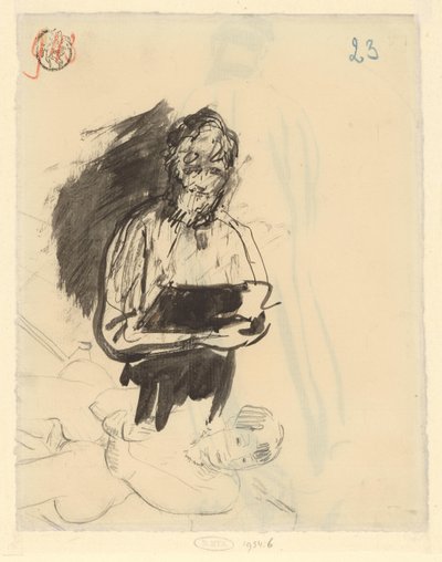 立っている人物と座っている女性のスケッチ 作： Rik Wouters