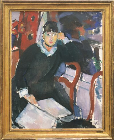 窓辺に座る女性、または芸術家の妻ネル・デューリンクスの肖像 作： Rik Wouters