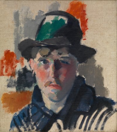 Autorretrato com chapéu verde (óleo sobre tela) 作： Rik Wouters
