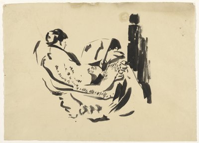 肘掛け椅子に座って Nel Wouters の研究 作： Rik Wouters
