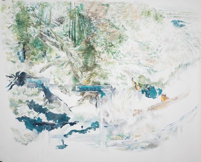 切り取られた障壁、2023年（水彩画） 作： Rob D Davies