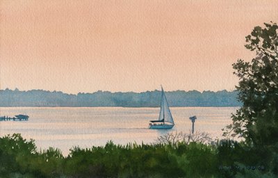 セーリング・ホーム, 2008 (紙に水彩) 作： Rob Wood