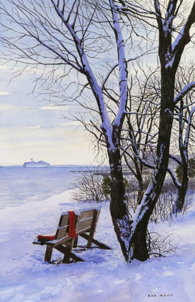 赤いセーター2、2014年（紙に水彩画） 作： Rob Wood