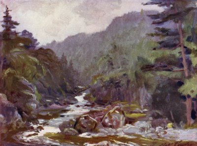 ルグウィー川の鉱山労働者の橋（カラーリトグラフ 作： Robert (after) Fowler