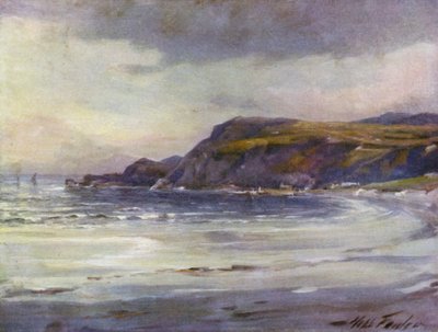 夏の夕べ、アングルシー海岸（カラーリトグラフ 作： Robert (after) Fowler