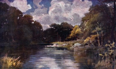 The Trout Stream（カラーリトグラフ 作： Robert (after) Fowler