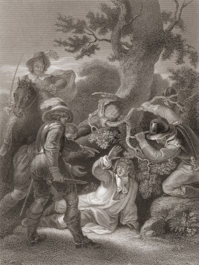 セジムーアの戦いの後に撮影されたモンマス公。1859年出版の『イングランド史』より。 作： Robert (after) Smirke