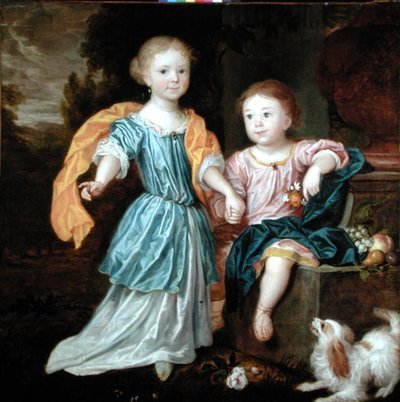 ウィリアム・レイノルズ・ロイド卿の子供と言われている少女と少年の肖像 作： Robert (attr. to) Byng or Bing