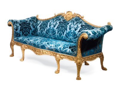 ジョージ3世の金箔のソファ 作： Robert Adam