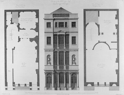 ロバートブライスによって刻まれたブリティッシュコーヒーハウスの高さ、1778年 作： Robert Adam