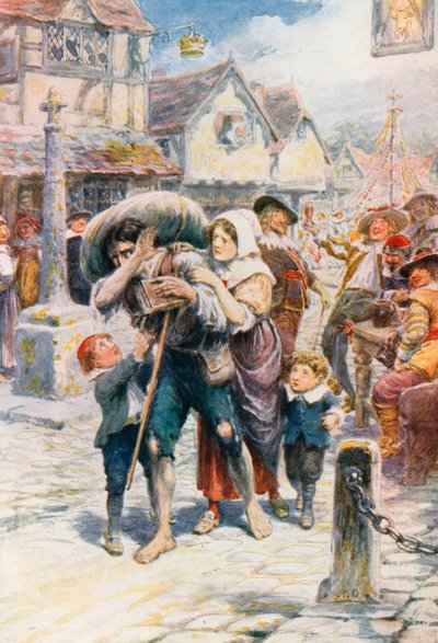 巡礼の旅に出るクリスチャン（カラーリトグラフ） 作： Robert Ambrose (after) Dudley