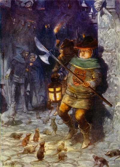 ロバート・ブラウニングのパイド・パイパー・オブ・ハーメルンのイラスト（カラーリソ） 作： Robert Ambrose Dudley
