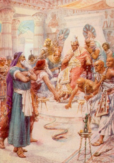 ファラオの前のモーセとアロン（カラーリソ） 作： Robert Ambrose Dudley