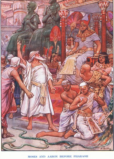 ファラオの前のモーセとアロン（カラーリソ） 作： Robert Ambrose Dudley