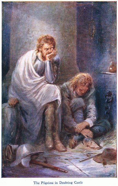 疑いの城の巡礼者、John F Shaw＆Coが発行したThe Pilgrims Progressから、1900年代（カラーリソ） 作： Robert Ambrose Dudley