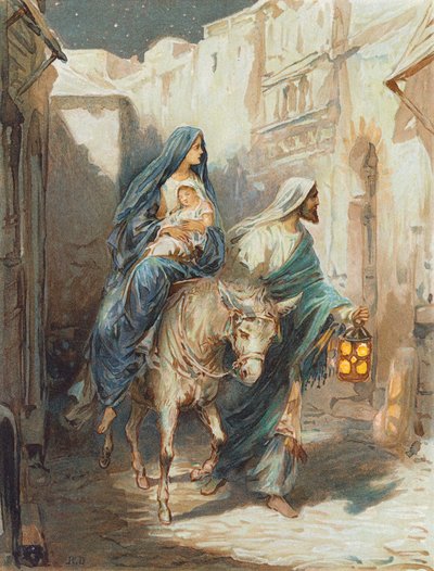 エジプトへの飛行（カラーリトグラフ） 作： Robert Ambrose Dudley