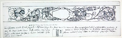 エンドペーパーのデザイン、1895年頃（紙にペンとインク 作： Robert Anning Bell
