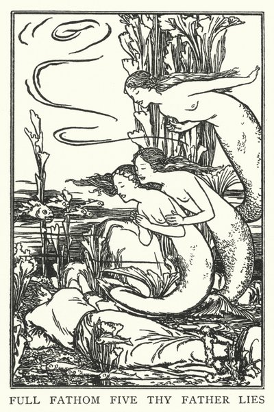 Full Fathom Five thy father lies (litho) 作： Robert Anning Bell