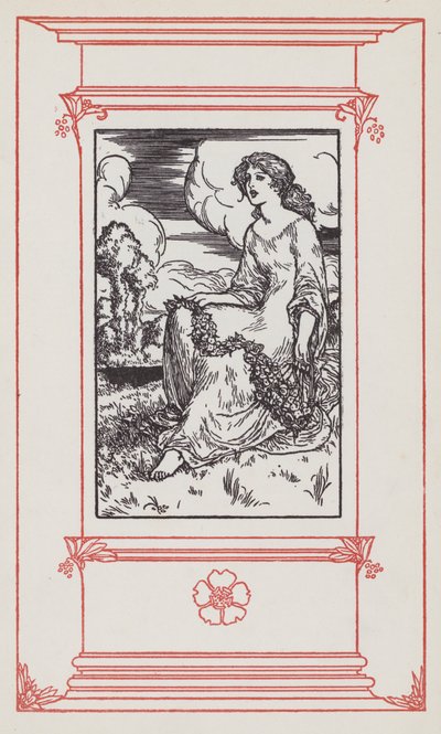 英語歌詞のイラスト（リトグラフ 作： Robert Anning Bell