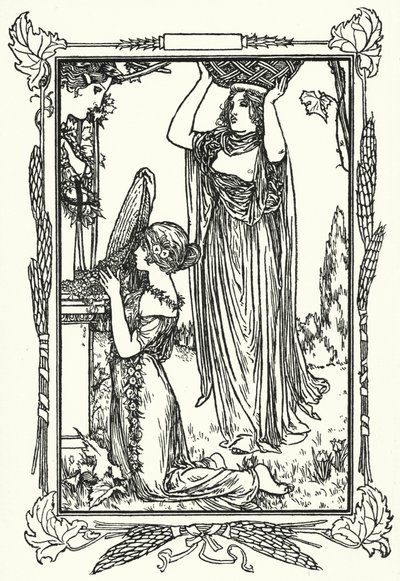 ジョン・キーツの詩のイラスト（リトグラフ 作： Robert Anning Bell