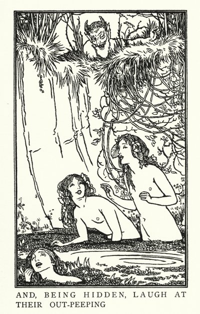 ジョン・キーツの詩のためのイラストです。エンディミオン（リトグラフ 作： Robert Anning Bell