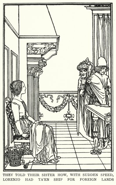 ジョン・キーツの詩のためのイラスト。イザベラ」または「バジルの壺」（リトグラフ版 作： Robert Anning Bell