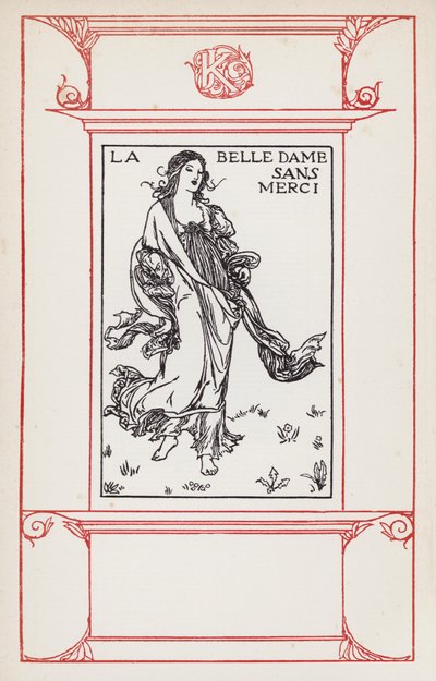 ジョン・キーツの詩のためのイラスト。La Belle Dame Sans Merci（リトグラフ版 作： Robert Anning Bell