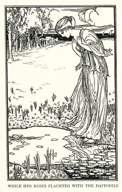 ジョン・キーツの詩のためのイラスト。ラミア(リトグラフ) 作： Robert Anning Bell