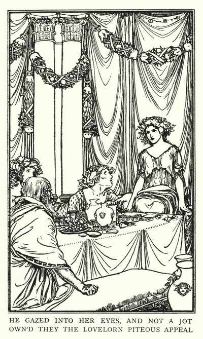ジョン・キーツの詩のためのイラスト。ラミア(リトグラフ) 作： Robert Anning Bell