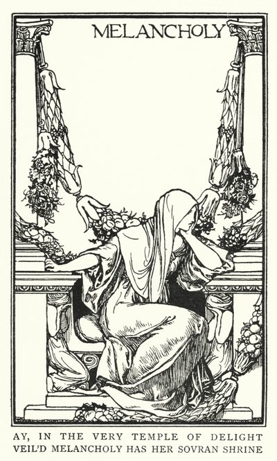 ジョン・キーツの詩のためのイラスト。メランコリー(リトグラフ) 作： Robert Anning Bell