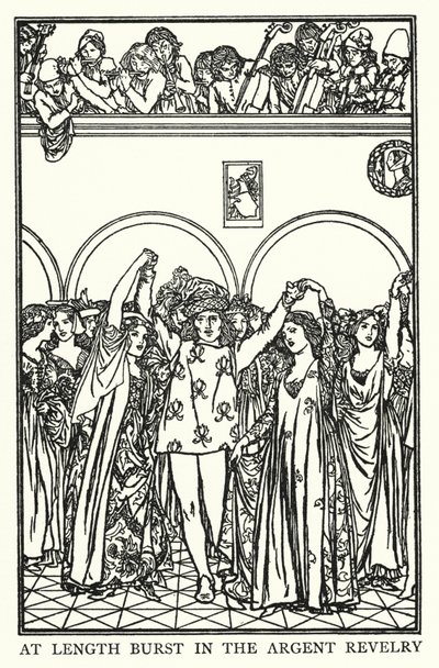 ジョン・キーツの詩のためのイラスト。聖アグネスの晩餐会（リトグラフ 作： Robert Anning Bell