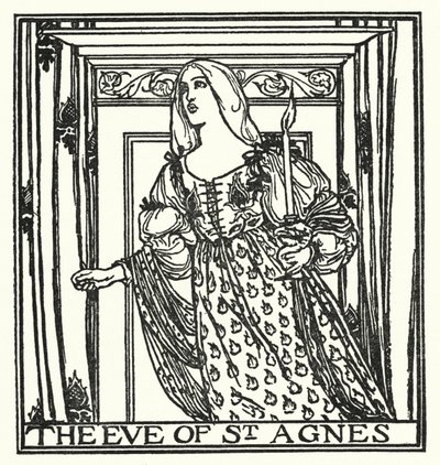 ジョン・キーツの詩のためのイラスト。聖アグネスの晩餐会（リトグラフ 作： Robert Anning Bell
