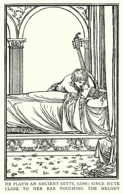 ジョン・キーツの詩のためのイラスト。聖アグネスの晩餐会（リトグラフ 作： Robert Anning Bell