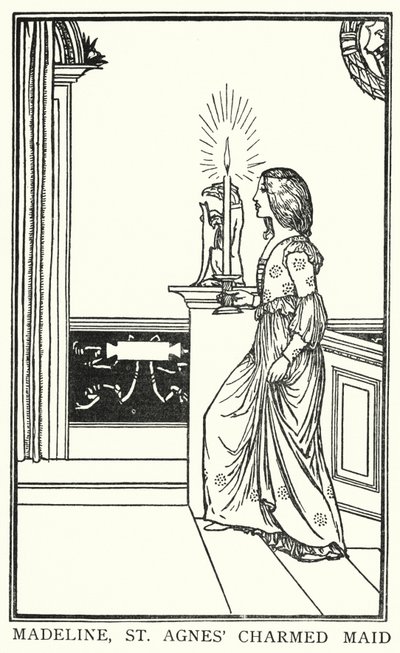 ジョン・キーツの詩のためのイラスト。聖アグネスの晩餐会（リトグラフ 作： Robert Anning Bell