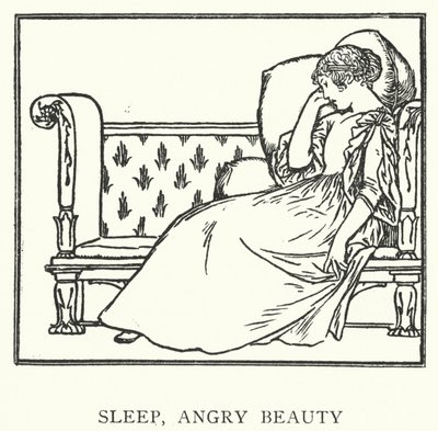 眠れ、怒れる美女（リトグラフ 作： Robert Anning Bell