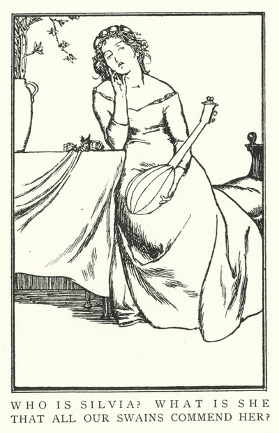 シルビアとは？彼女は何者なのでしょうか？誰もが彼女を賞賛しています。(litho) 作： Robert Anning Bell