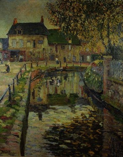 村の中の運河 作： Robert Antoine Pinchon