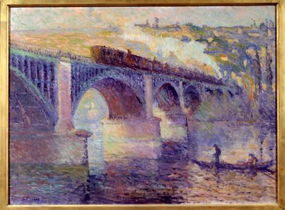 Le pont aux Anglais、日没 ロバート・ピンチョン (1886-1943) による絵画 20 世紀の太陽。 0.52x0.73 m ルーアン、美術館 作： Robert Antoine Pinchon