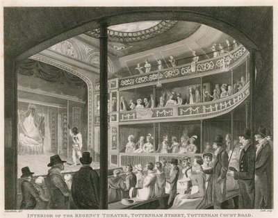 リージェンシーシアター、トッテナムストリート、トッテナムコートロード、ロンドンのインテリア 作： Robert Blemell Schnebbelie