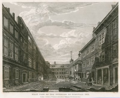 ファーニバルズイン、ホルボーン、ロンドンの内部の西側ビュー 作： Robert Blemell Schnebbelie