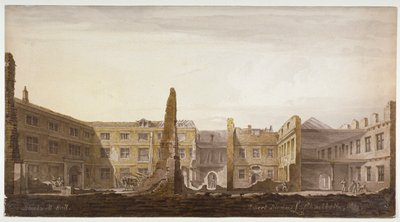 解体中のブラックウェル ホール、ロンドン市、1819 年 作： Robert Blemmell Schnebbelie