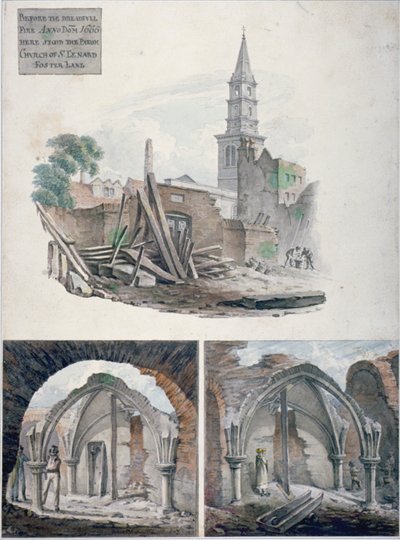 セント・マーチンズ・ル・グラン、ロンドン市、1817年。 作： Robert Blemmell Schnebbelie