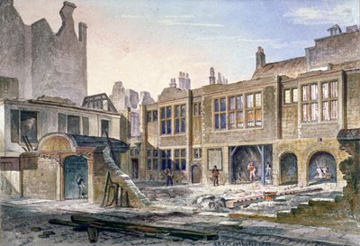 1839 年、ロンドンのウィンチェスター プレイスの取り壊し風景 作： Robert Blemmell Schnebbelie
