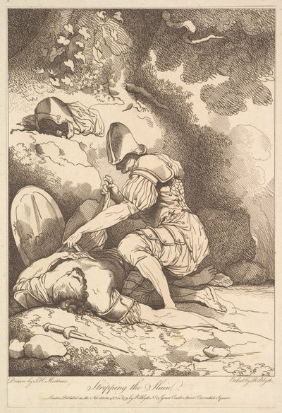 1779年11月15日、スレインを剥ぎ取る。 作： Robert Blyth