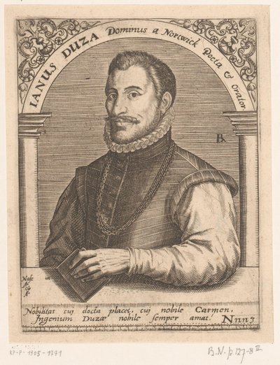 ヤヌス・ドゥーサの肖像 Janus Duza Dominus a Nortwick Poeta & Orator. (オブジェクトのタイトル) 15 世紀と 16 世紀の学者の肖像シリーズ (シリーズ タイトル) 作： Robert Boissard