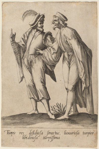 老いは恥ずべきもの…、1597年。 作： Robert Boissard