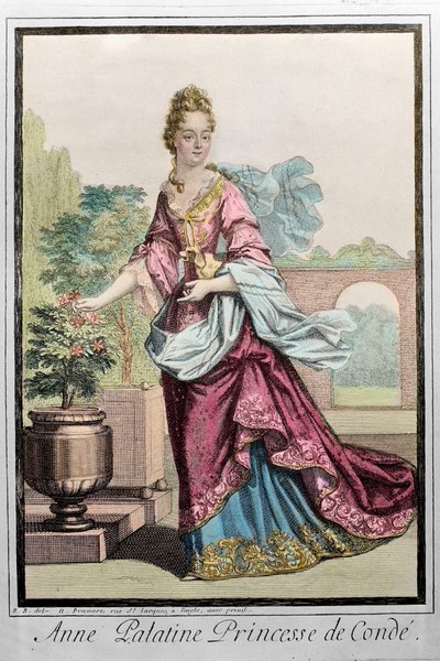 アンヌ・パラティナート、コンデの王女（アンヌ・ド・バヴィエール（1648-1723）（アンヌ・アンリエット・ジュリー・ド・バヴィエール）（アンナ・デル・パラティナート） - ロベール・ボナールによる彫刻 - 。 作： Robert Bonnart