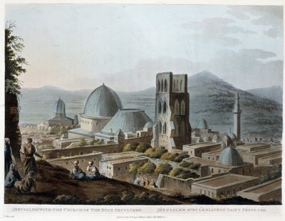 聖墳墓教会のあるエルサレム - R. ボウヤーの原画による「The Holy Places」の中で 作： Robert Bowyer
